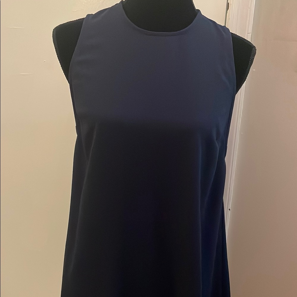 Sleeveless Navy Blue trapeze dress